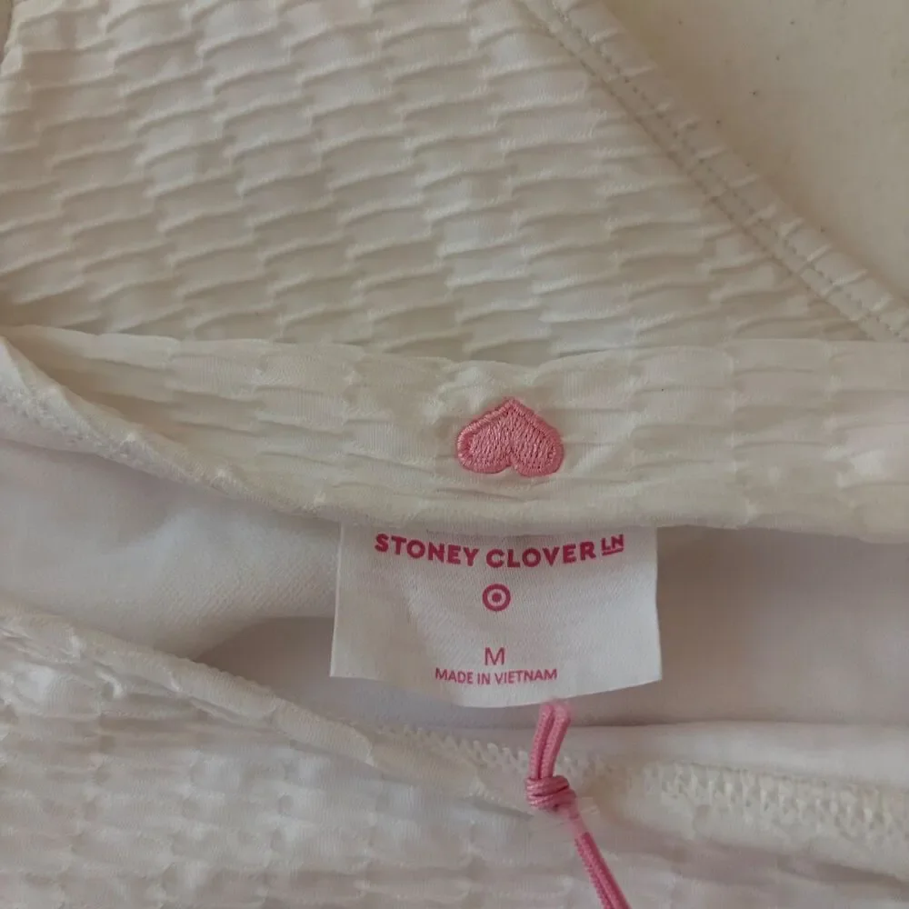 Stoney Clover x Target Women's Medium White Textured Bikini Bottoms High Cut